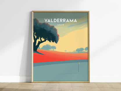 Valderrama, Spain Poster | Sunlit Fairways & Clubhouse Golf Wall Art — framed wall art