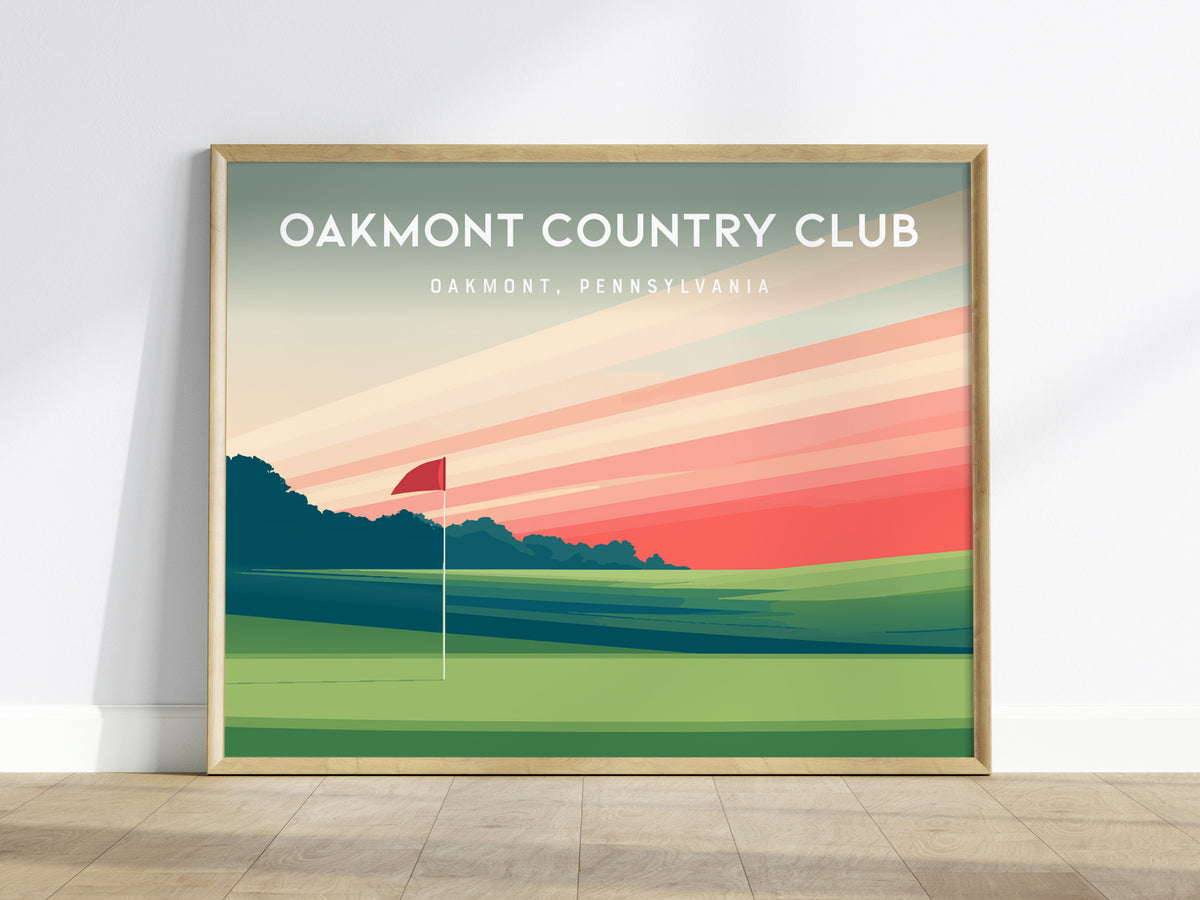 Oakmont Country Club Landscape Poster | Oakmont, Pennsylvania Country Club Decor Wall Art — framed wall art