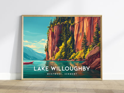 Lake Willoughby Landscape Poster | Westmore, Vermont Framed or Unframed Wall Art — framed wall art