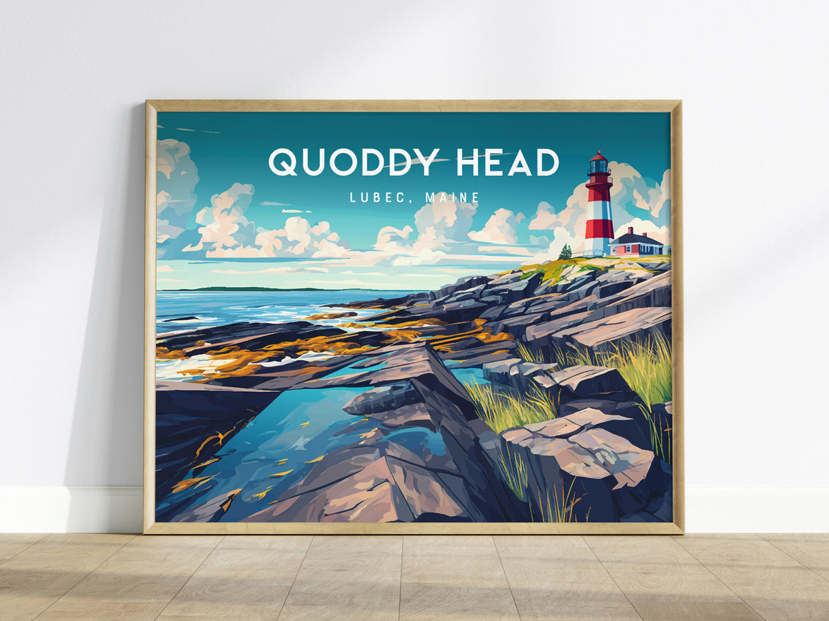 Quoddy Head Landscape Poster | Lubec, Maine Vacation Wall Art — framed wall art