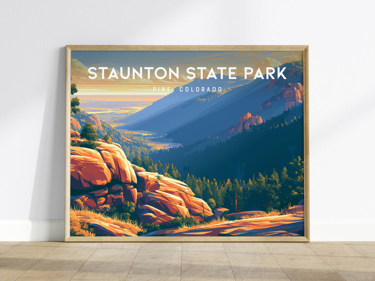 Staunton State Park Landscape Poster | Pine, Colorado Framed or Unframed Vacation Wall Art — framed wall art