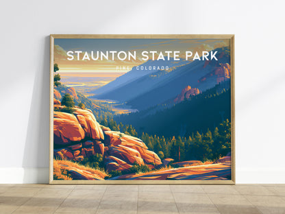 Staunton State Park Landscape Poster | Pine, Colorado Framed or Unframed Vacation Wall Art — framed wall art