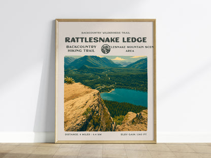 Rattlesnake Ledge, North Bend Poster | Hiker Gift | Bold Summit Views Wall Art — framed wall art