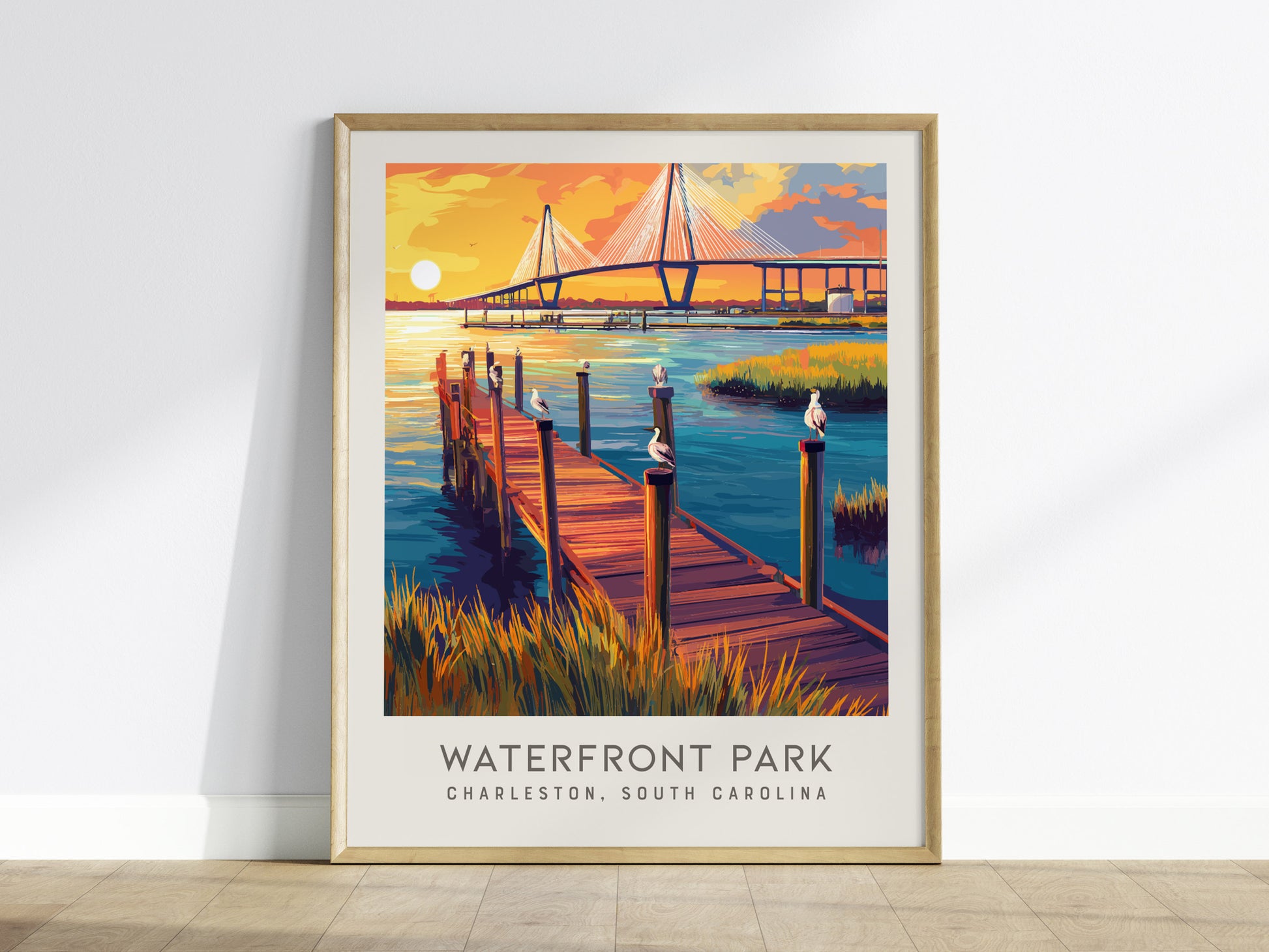 Waterfront Park Matte Border Poster | Charleston South Carolina Travel Wall Art — framed wall art