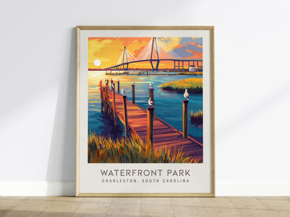 Waterfront Park Matte Border Poster | Charleston South Carolina Travel Wall Art — framed wall art