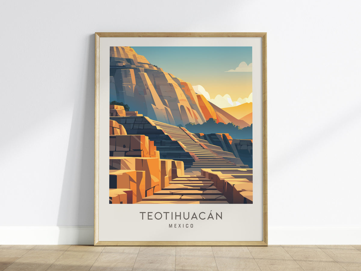 Teotihuacán Matte Border Poster | Mexico Travel Wall Art — framed wall art