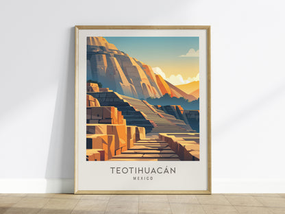 Teotihuacán Matte Border Poster | Mexico Travel Wall Art — framed wall art
