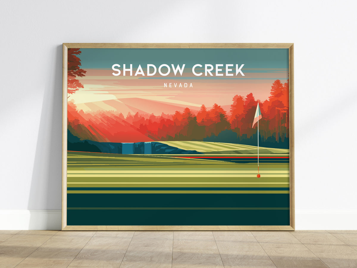 Shadow Creek, Nevada Landscape Poster | Links Poster Golfer Gift Wall Art — framed wall art