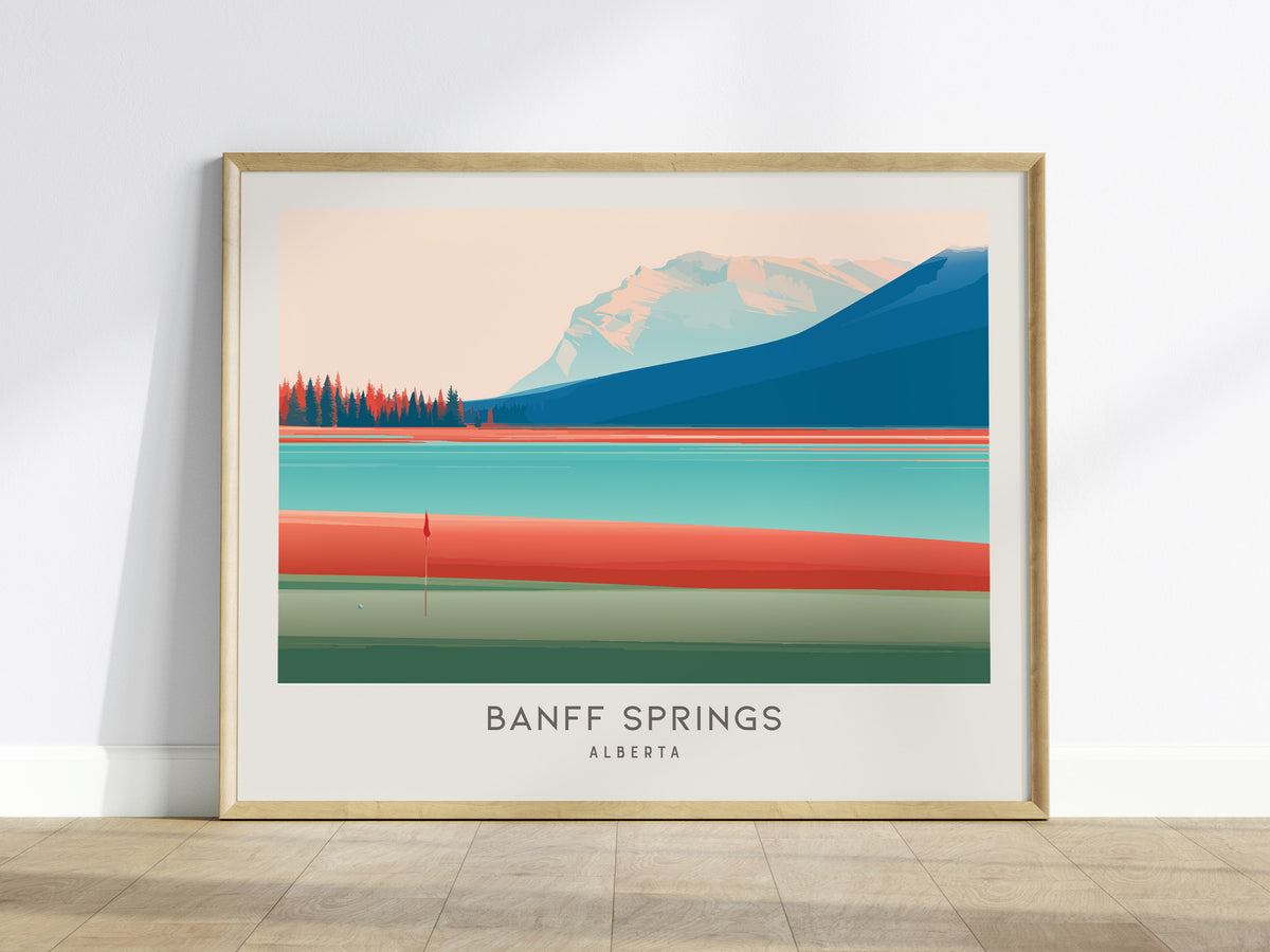 Banff Springs Landscape Matte Border Poster | Alberta Travel Wall Art — framed wall art