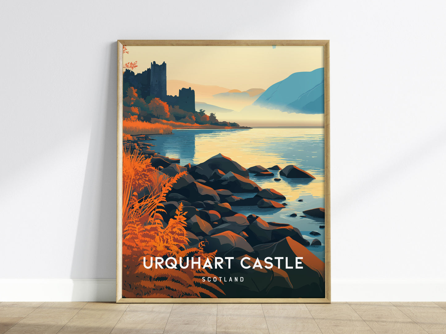 Urquhart Castle, Scotland Poster | Loch Ness Highland Ruins Wall Art — framed wall art
