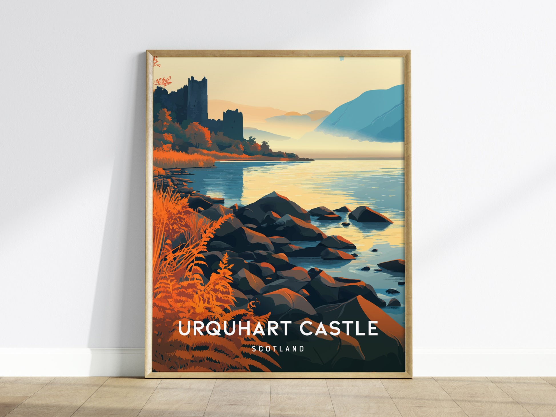 Urquhart Castle, Scotland Poster | Loch Ness Highland Ruins Wall Art — framed wall art