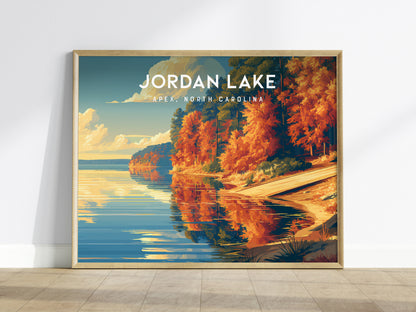 Jordan Lake Landscape Poster | Apex, North Carolina Framed or Unframed Beach House Decor — framed wall art
