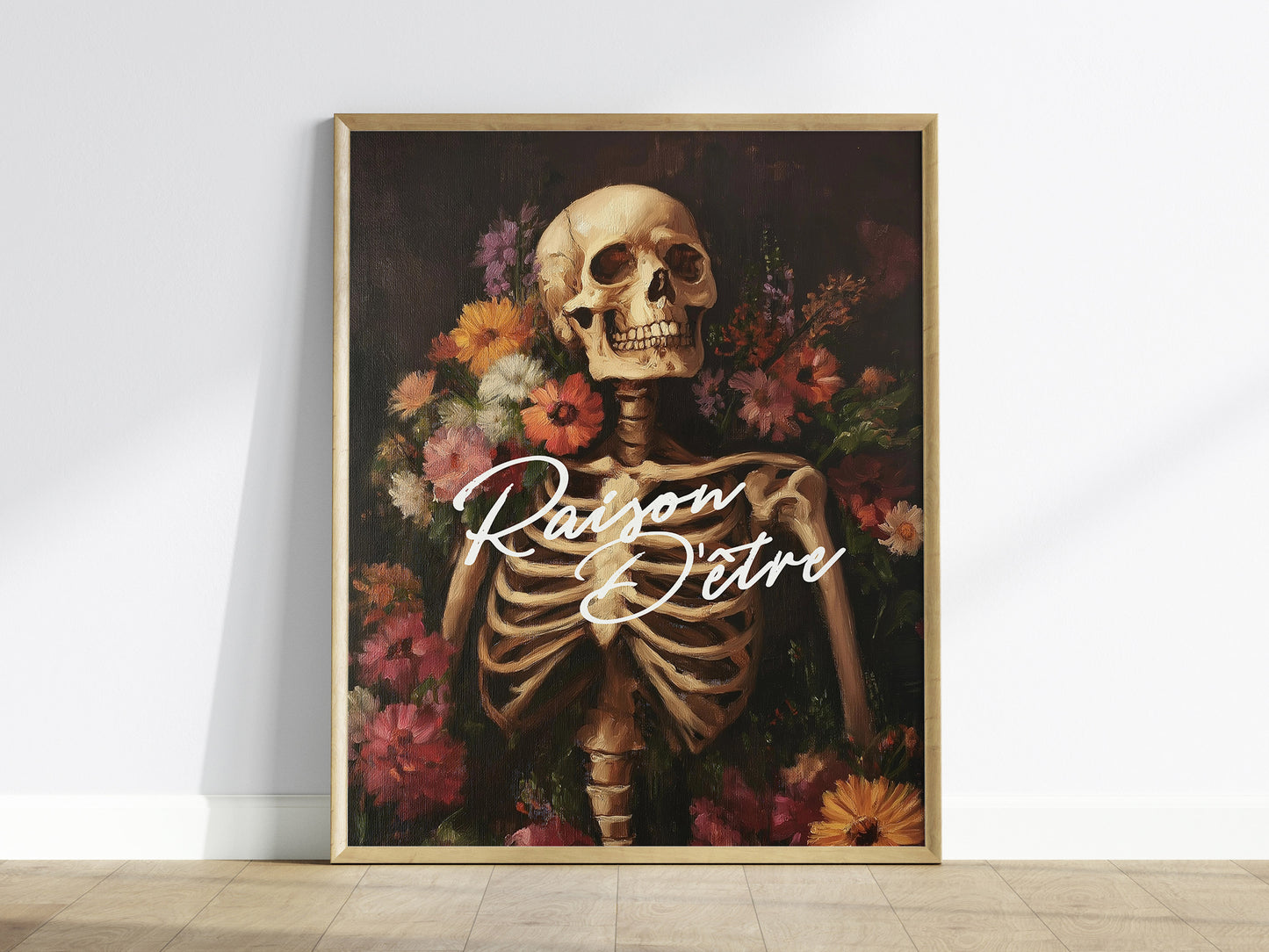 Raison d'Etre Poster | Gothic Skeleton Dark Academia Art
