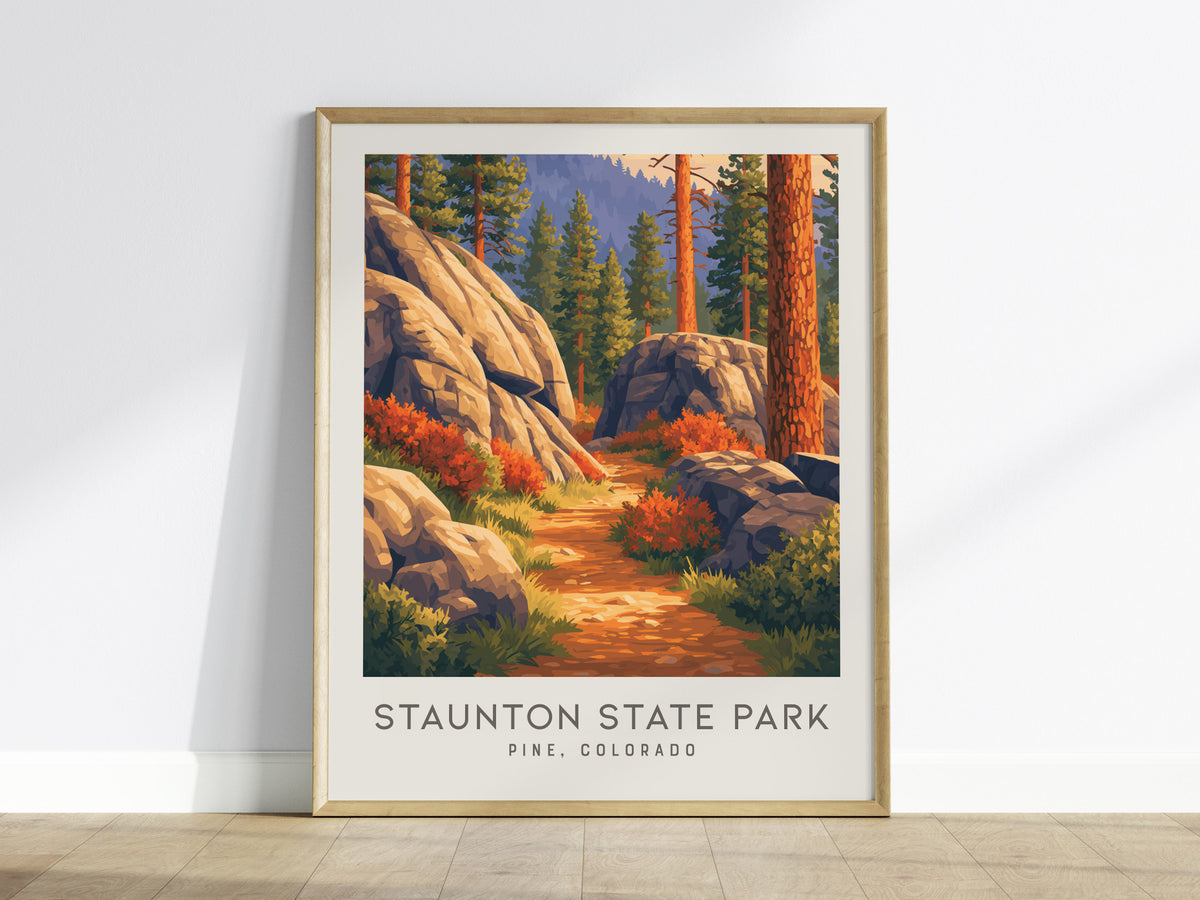 Staunton State Park Matte Border Poster | Pine, Colorado Destination Print Travel Wall Art — framed wall art
