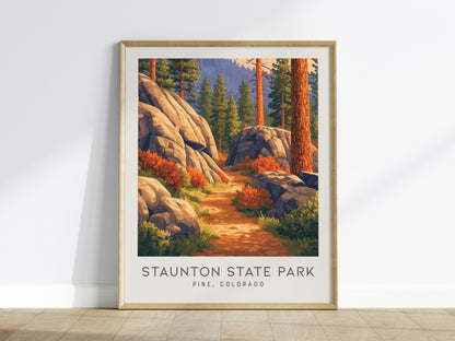 Staunton State Park Matte Border Poster | Pine, Colorado Destination Print Travel Wall Art — framed wall art