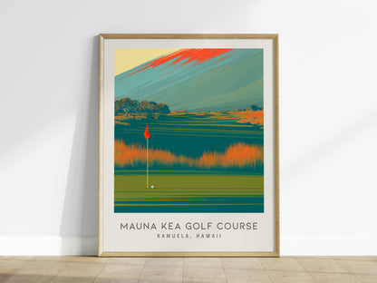 Mauna Kea Golf Course Matte Border Poster | Kamuela, Hawaii Golf Course Print & Country Club Decor — framed wall art