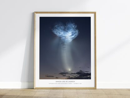 SpaceX CRS-35 Launch Poster | Captured by NASA From Cocoa Beach, Florida Space Photography Wall Art — framed wall art