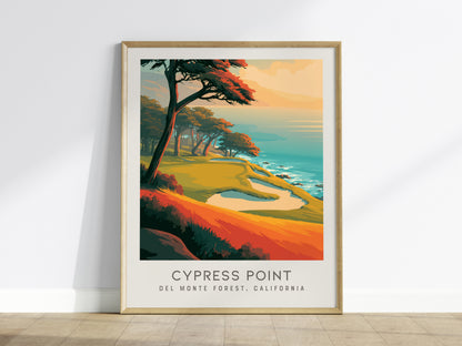 Cypress Point Matte Border Poster | Del Monte Forest, California Golfer Gift Framed or Unframed — framed wall art