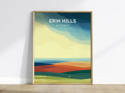 Erin Hills Golf Course, Erin, Wisconsin Poster | Rolling Fairways & Links Poster Wall Art — framed wall art