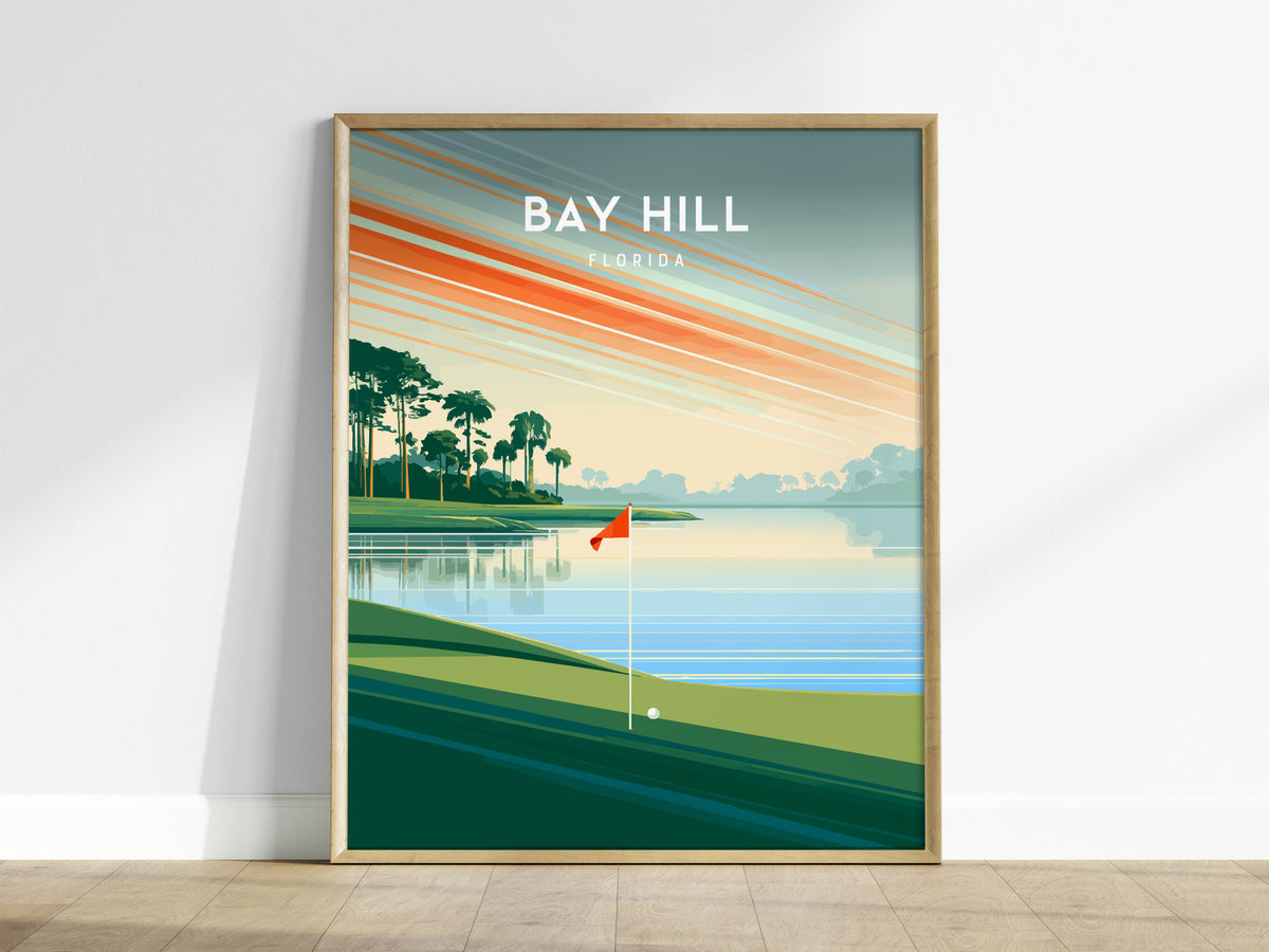 Bay Hill, Florida Poster | Links Poster & Country Club Decor Wall Art — framed wall art