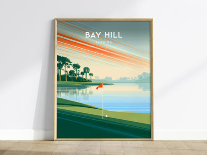 Bay Hill, Florida Poster | Links Poster & Country Club Decor Wall Art — framed wall art