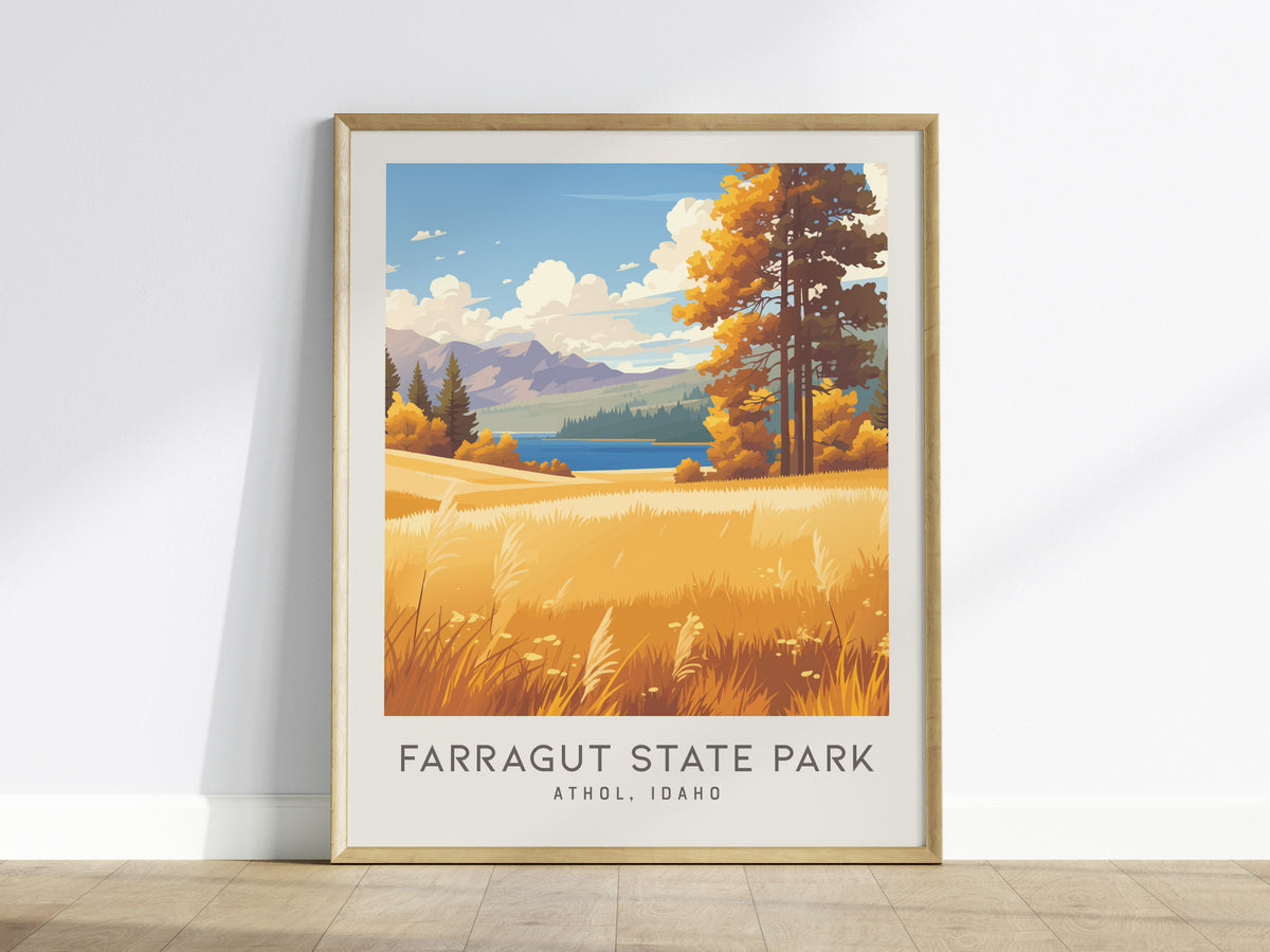 Farragut State Park Matte Border Poster | Athol, Idaho Travel Wall Art — framed wall art