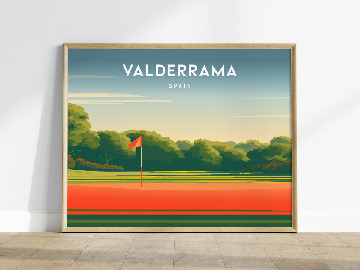 Valderrama Landscape Poster | Spain Golf Course Print & Golfer Gift Wall Art — framed wall art