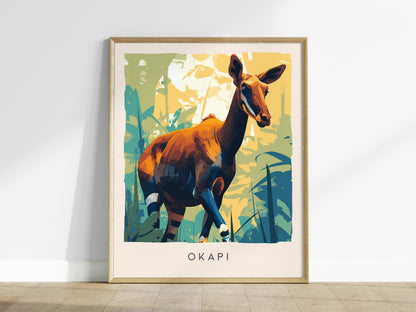 Okapi, Okapia johnstoni Poster | Rainforest Wildlife Wall Art — framed wall art