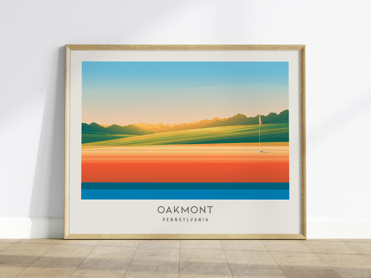 Oakmont Landscape Matte Border Poster | Pennsylvania Travel Wall Art — framed wall art