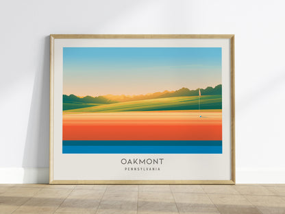 Oakmont Landscape Matte Border Poster | Pennsylvania Travel Wall Art — framed wall art