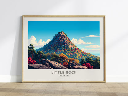 Little Rock Landscape Matte Border Poster | Arkansas Travel Wall Art — framed wall art