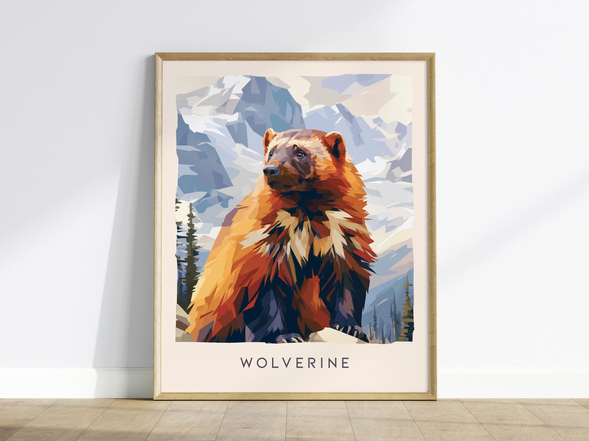 Wolverine, Gulo gulo Poster | Fierce Mountain Wildlife Wall Art — framed wall art