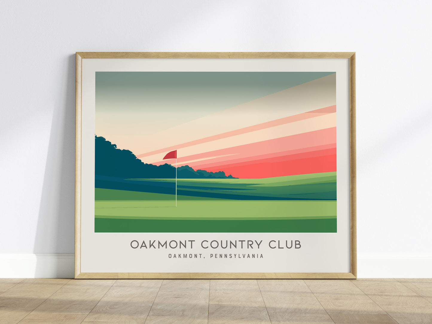 Oakmont Country Club Landscape Matte Border Poster | Oakmont, Pennsylvania Golf Wall Art — framed wall art