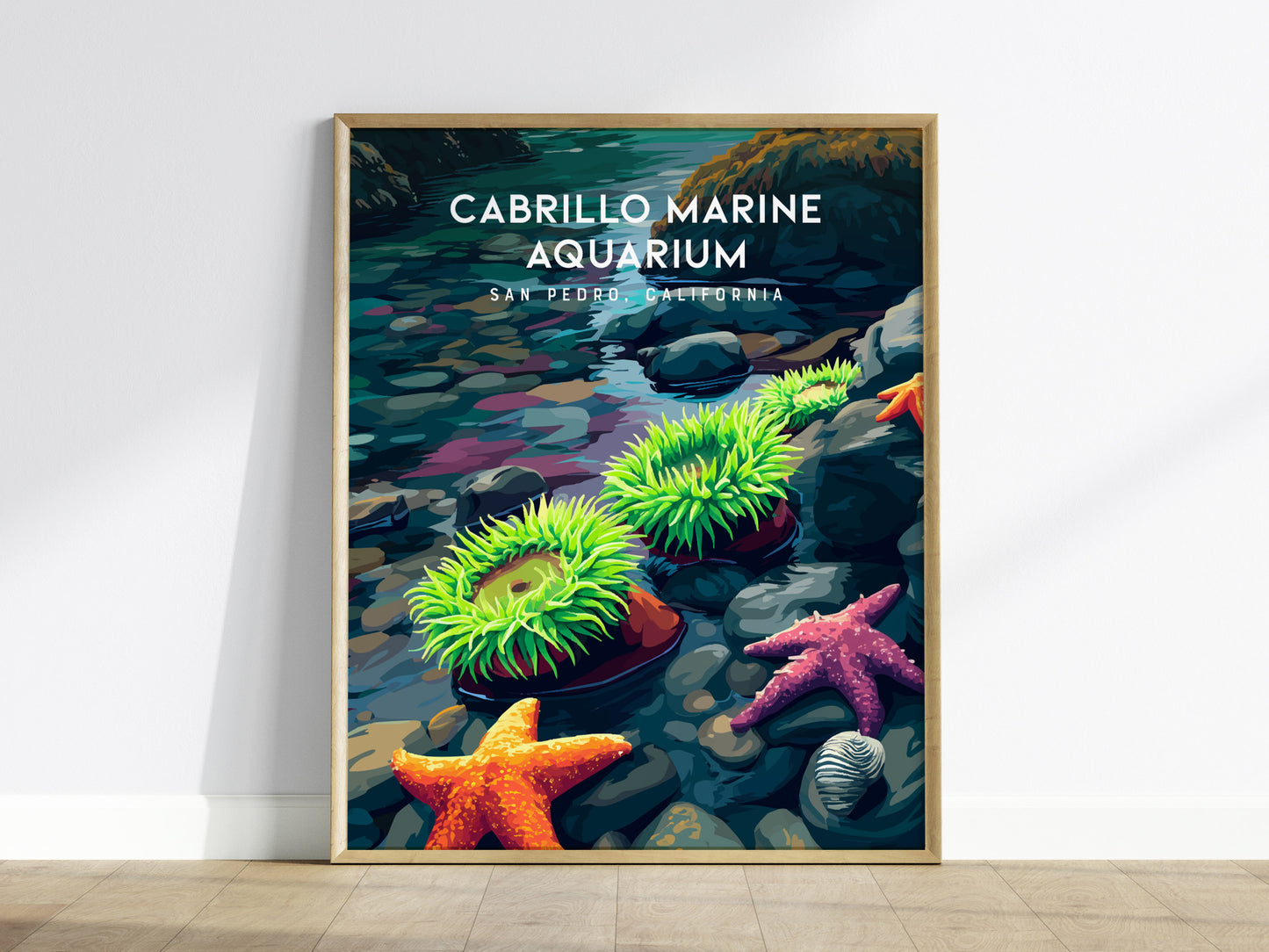 Cabrillo Marine Aquarium, California Poster | Ocean Discovery & Tide Pool Wall Art — framed wall art