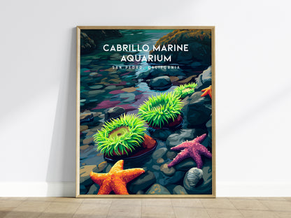 Cabrillo Marine Aquarium, California Poster | Ocean Discovery & Tide Pool Wall Art — framed wall art