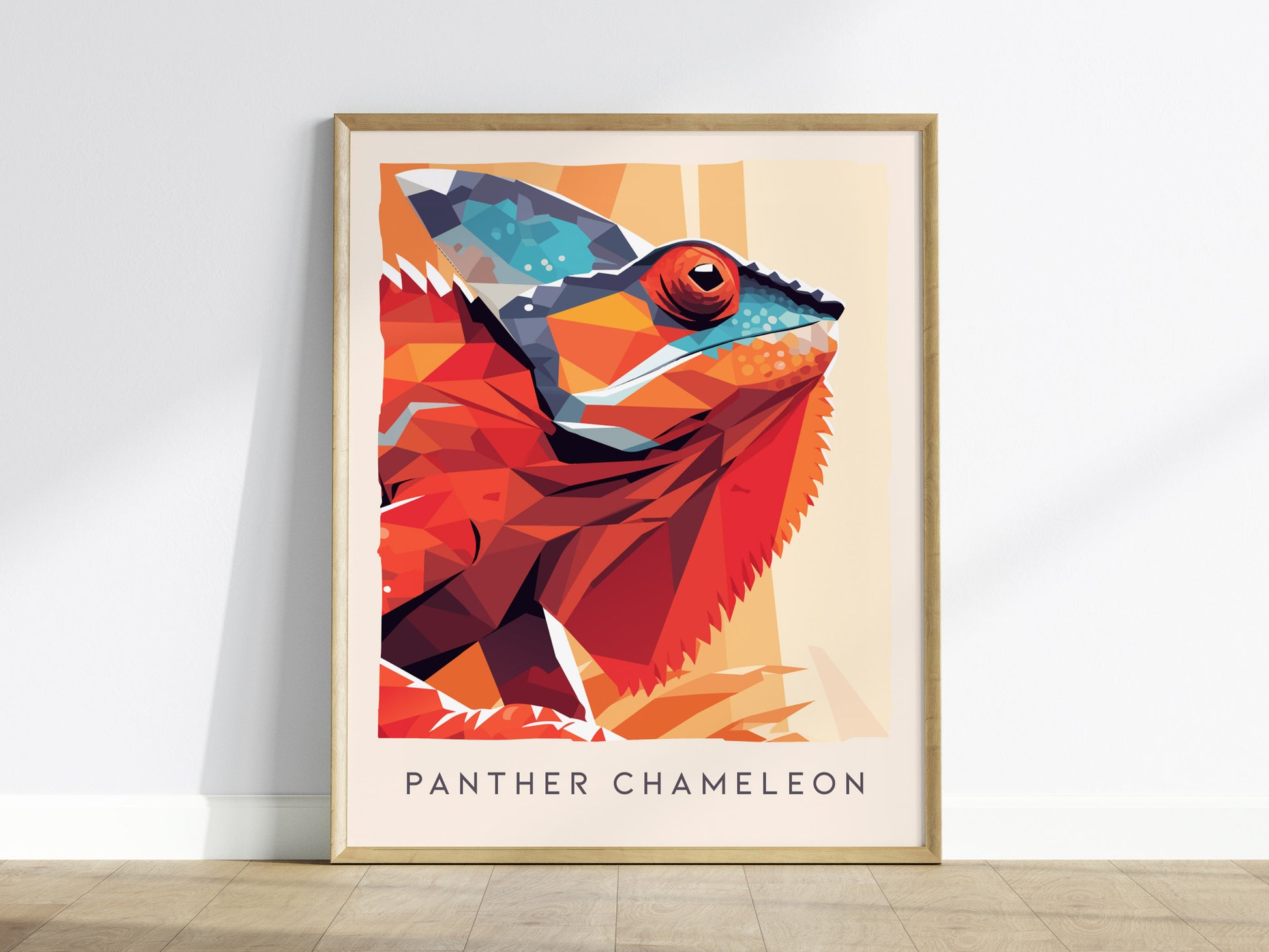 Panther Chameleon Poster | Vibrant Rainforest Reptile Wildlife Wall Art — framed wall art