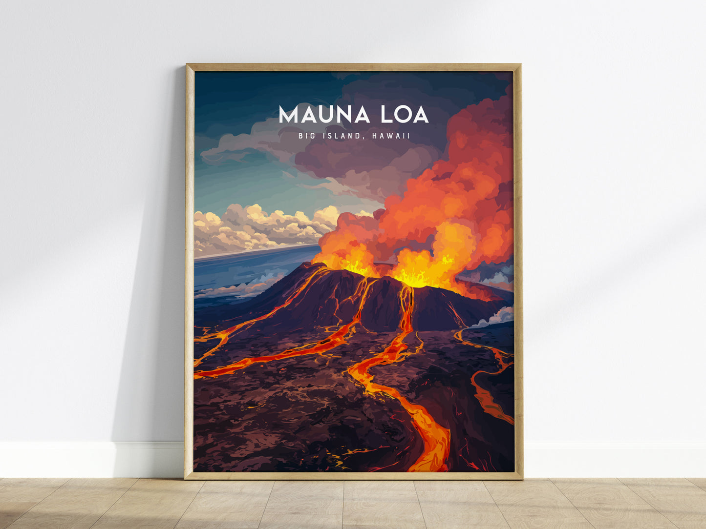 Mauna Loa Volcano Poster | Big Island Hawaii Wall Art Print