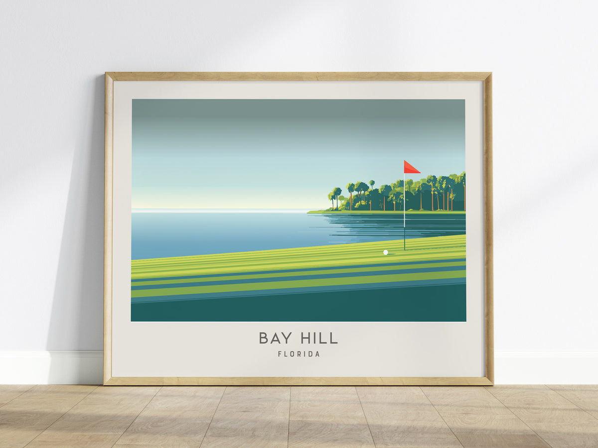 Bay Hill Landscape Matte Border Poster | Florida Travel Wall Art — framed wall art
