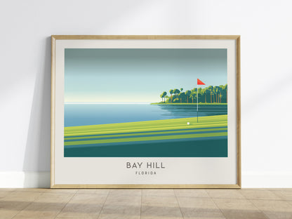 Bay Hill Landscape Matte Border Poster | Florida Travel Wall Art — framed wall art
