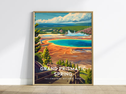 Grand Prismatic Spring, Yellowstone National Park Poster | Geothermal Wonder Travel Wall Art — framed wall art