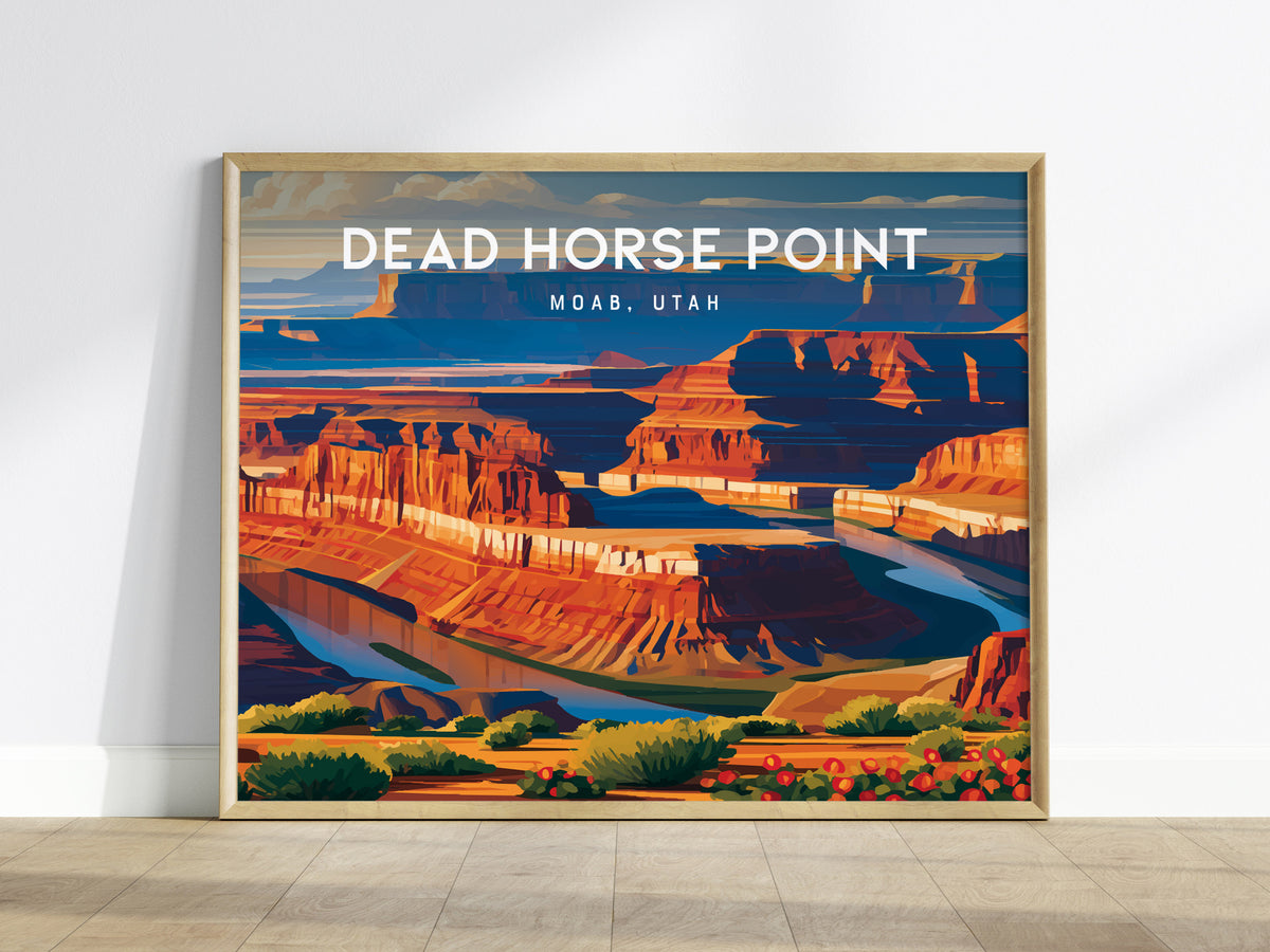 Dead Horse Point Landscape Poster | Moab, Utah Framed or Unframed Vacation Wall Art — framed wall art