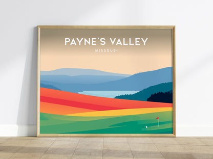 Payne's Valley Landscape Poster | Missouri Country Club Decor & Golf Course Print Wall Art — framed wall art