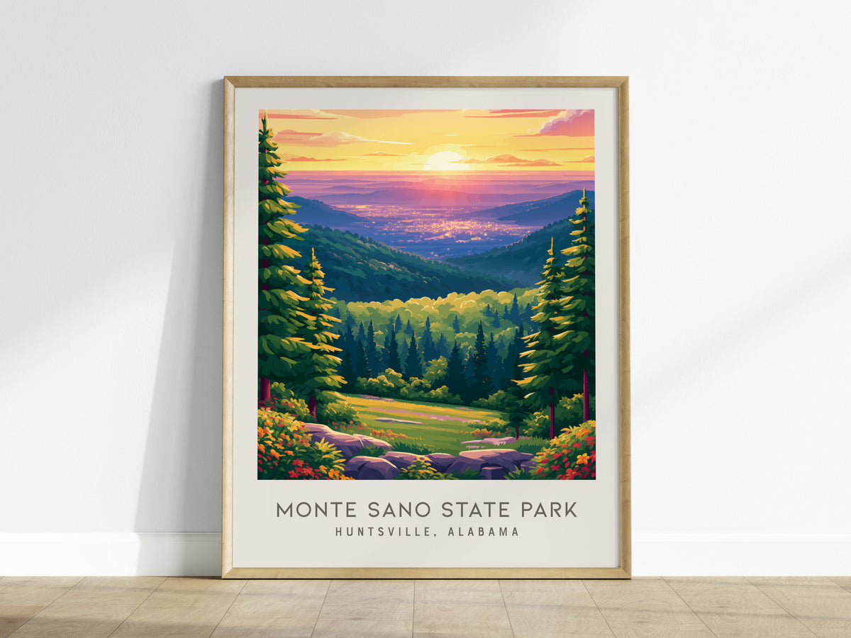Monte Sano State Park Matte Border Poster | Huntsville, Alabama Travel Wall Art — framed wall art