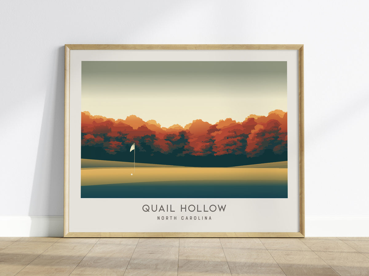 Quail Hollow Landscape Matte Border Poster | North Carolina Travel Wall Art — framed wall art