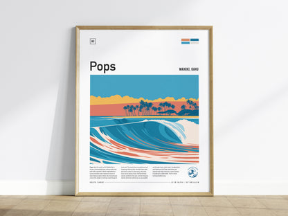 Populars, Hawaii Poster | Golden Hour Surf Break Wall Art — framed wall art