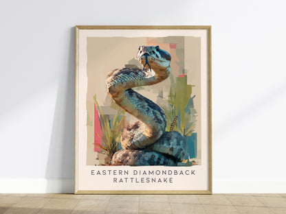 Eastern Diamondback Rattlesnake Print | Florida Wildlife Snake Wall Art