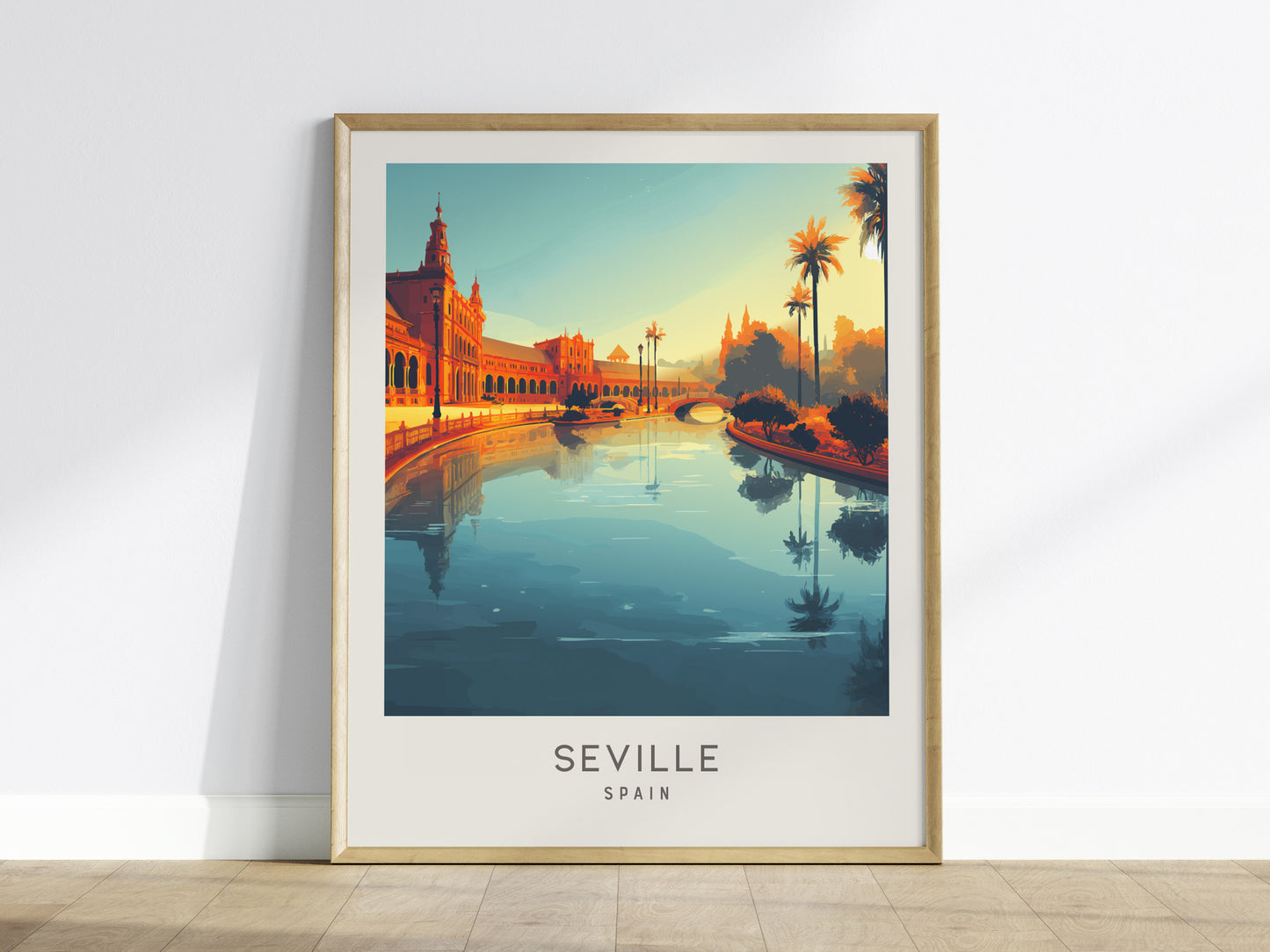 Seville Matte Border Poster | Spain Destination Print Travel Wall Art — framed wall art
