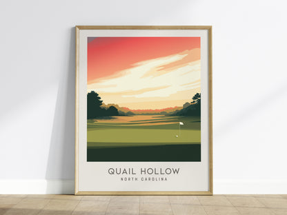 Quail Hollow Matte Border Poster | North Carolina Golf Course Print & Country Club Decor — framed wall art