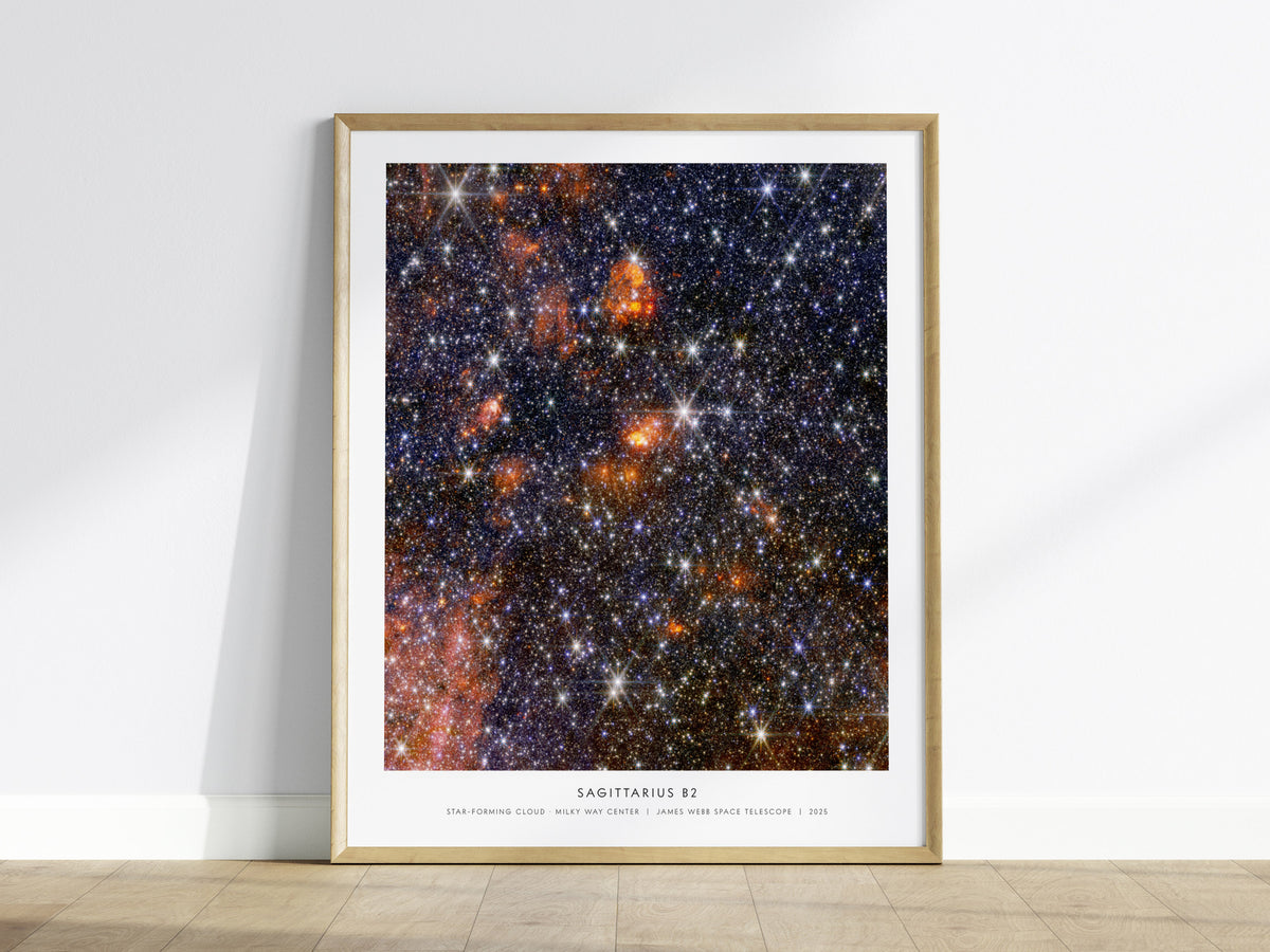Sagittarius B2 Poster | NASA Star-forming Cloud · Milky Way Center Space Photography Wall Art — framed wall art
