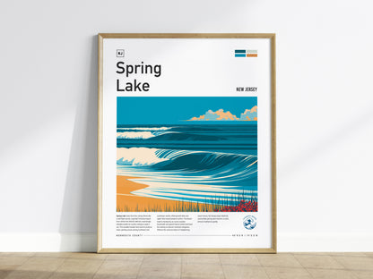 Spring Lake, New Jersey Poster | Surf Wall Art & Coastal Charm Print — framed wall art